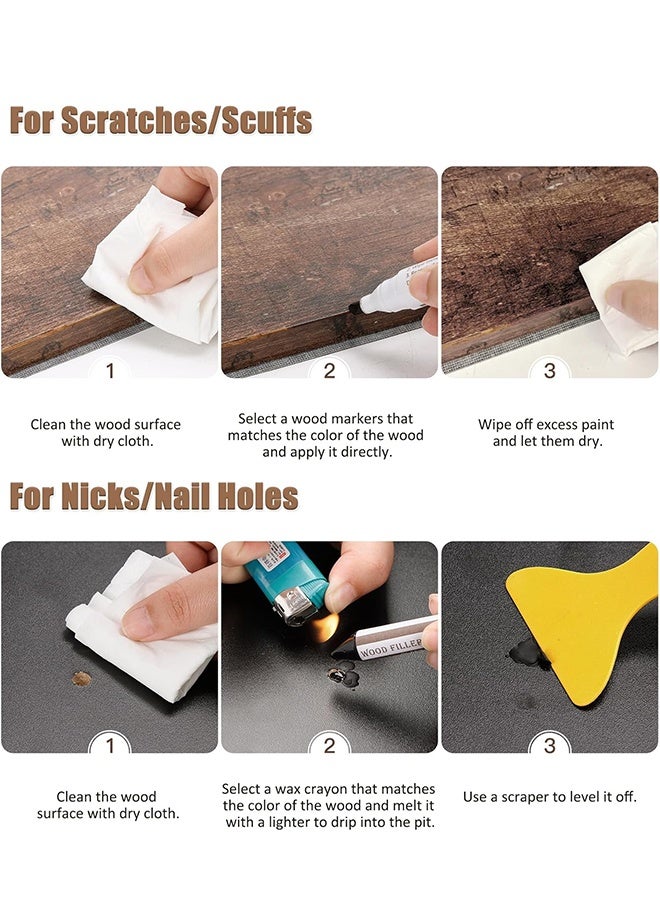 New Upgrade Furniture Pens for Touch Up, 10 Colors Wood Scratch Repair Markers, Professional Repair Tools for Stains, Scratches, Wood Floors, Tables, Bedposts - Image 4
